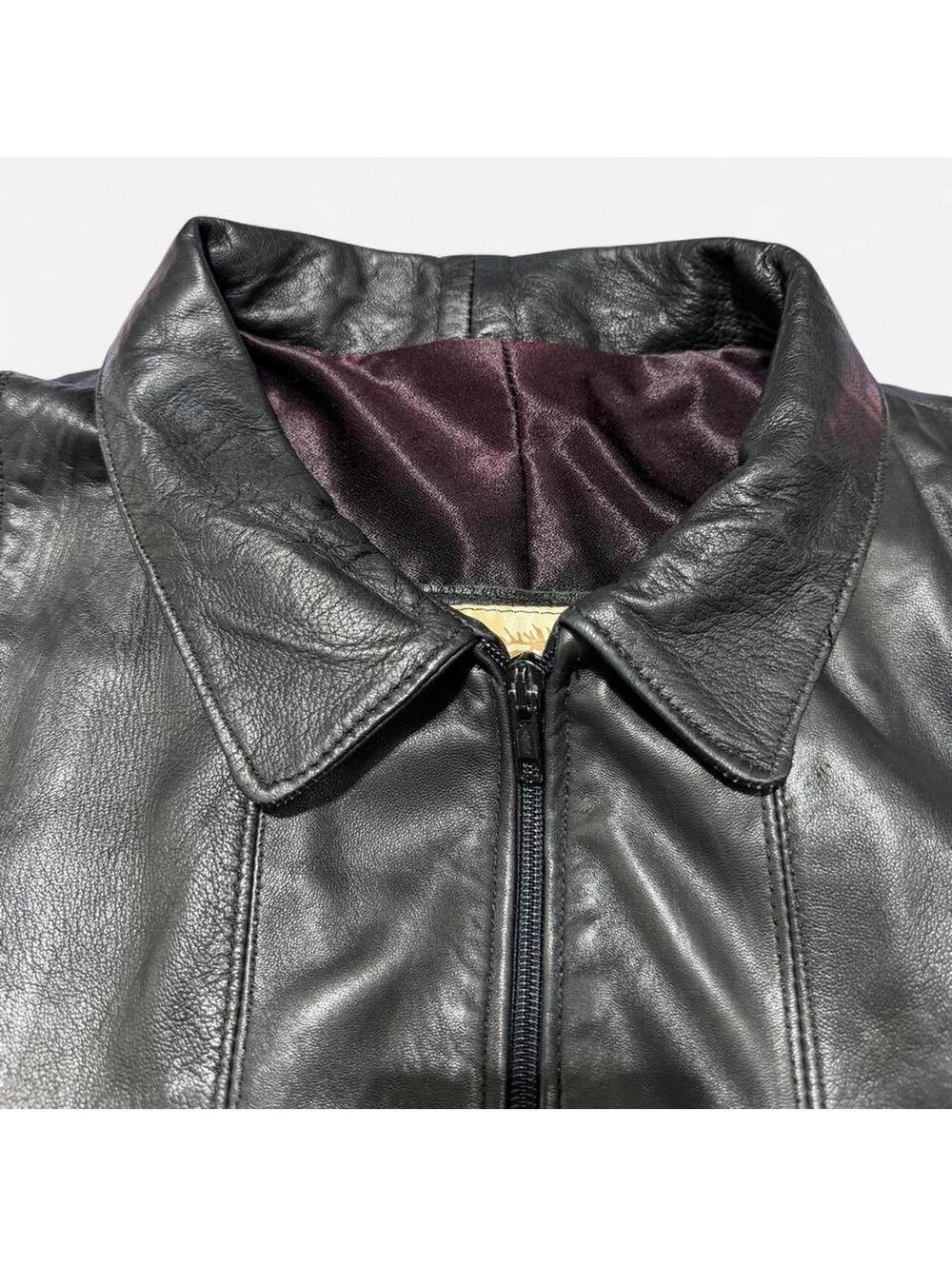 Vintage Genuine Leather Bomber Jacket‎ XL Made in Mexico Lined Brown - Picture 6 of 7